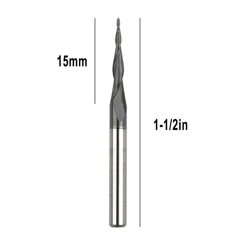 1/8 Shank CNC Carbide Ball Nose Tapered End Mill Radius 0.25mm TiAIN Coated Manufacturing Milling Cutter Accessories End Mill