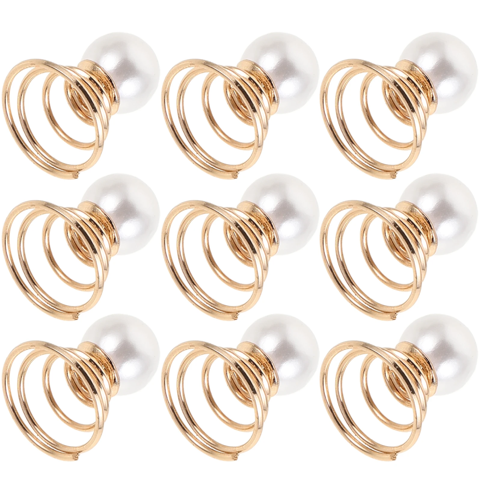 

12pcs Pearl Spiral Golden Coils for Wedding Party Bridal Hairstyles Coil Spiral Hairpin Ladies Decorative Accessories Coil Pins