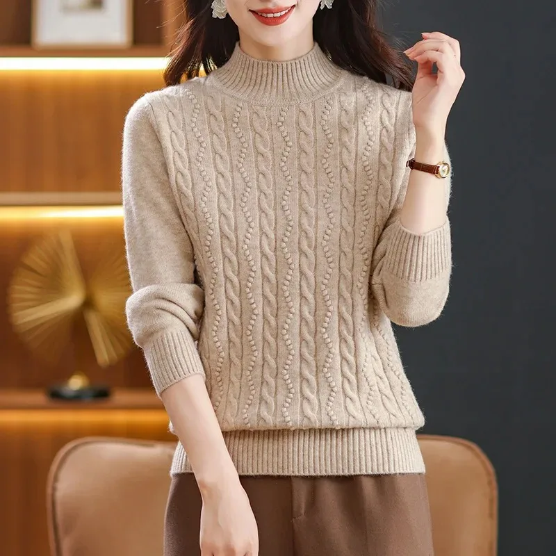 

Осень-зима 2025: вязаный свитер, женский полуводолазка, свитер с длинными рукавами, женский пуловер, теплые джемперы, топы, мягкий трикотаж