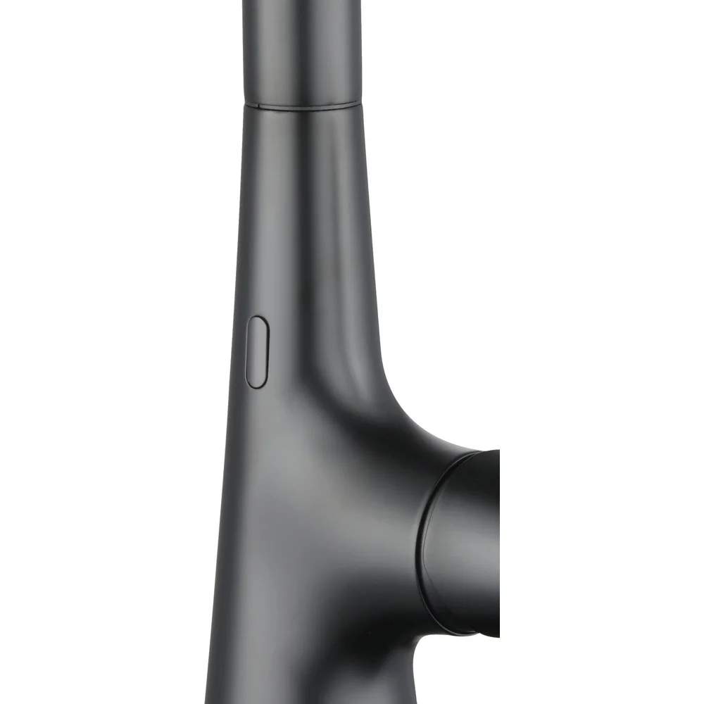 Touchless Pull Down Kitchen Faucet Matte Black Stainless Steel 360 Degree Swivel Sprayer Hands-Free Operation Easy Installation