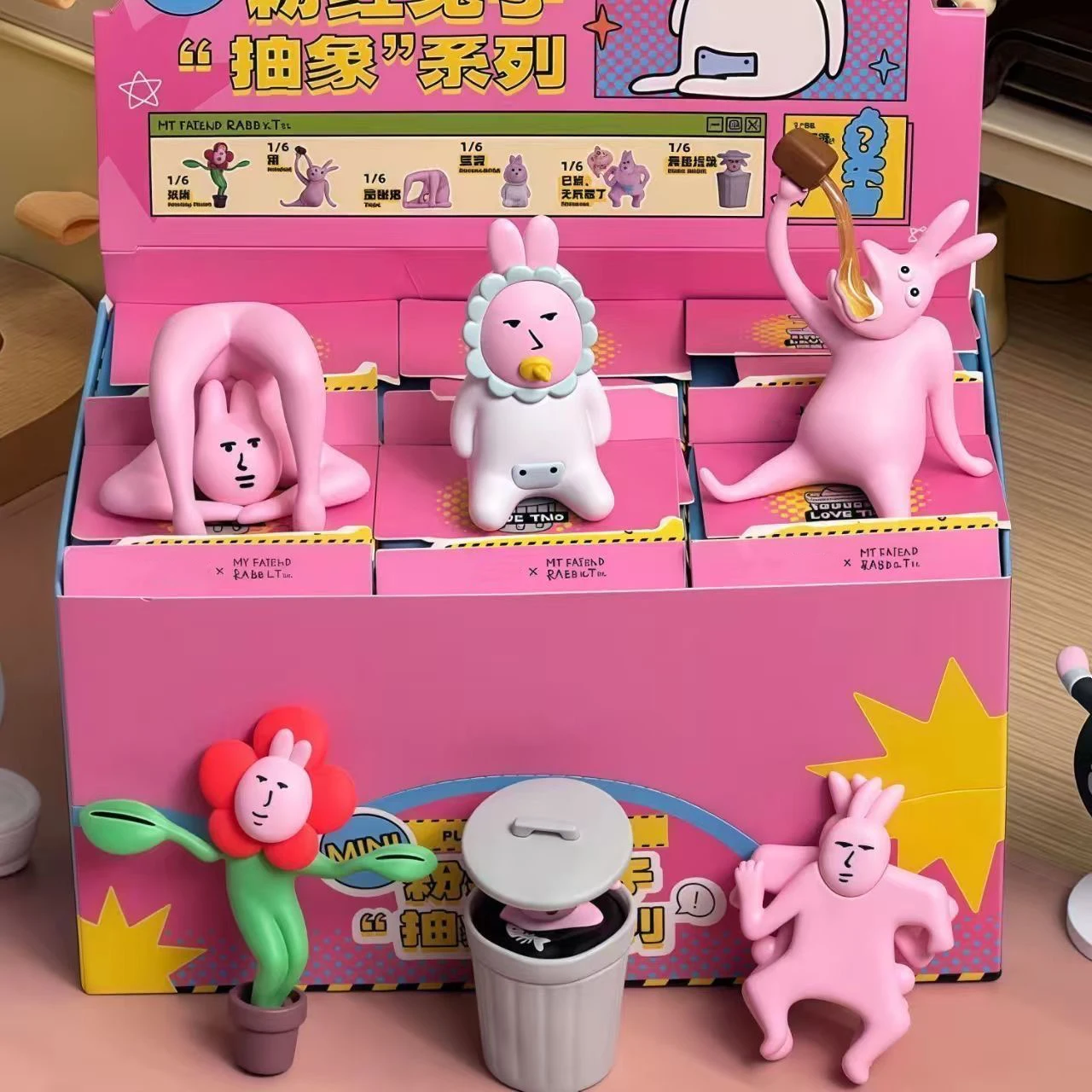 

2026 Hot Pink Rabbit Blind Box wacky abstract Series Mysterious Box Toys Cute Fashion Action Figures Cartoon Decor Surprise Gift