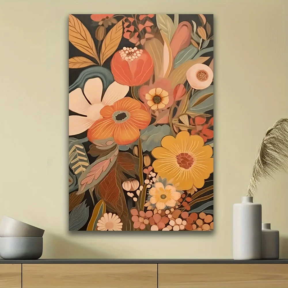 1PC frameless decorative art print,1pcs, Beautiful bouquet, Background decoration, holiday gift, birthday gift, Valentine's Day,