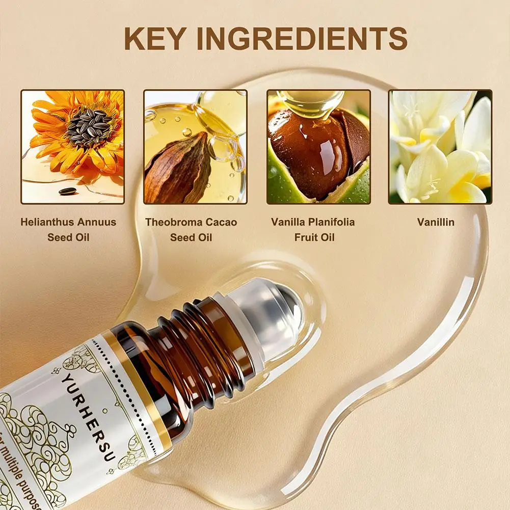 Original Pheromone 10ml Chocolate Vanilla Fragrance Ball Perfume Deep Nourishing Natural Essential Oils Roller Ball Deodorant