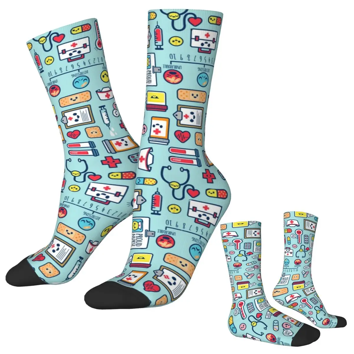 Nurse Life Socks Proud To Be Nurse Dream Job Pattern Novelty Stockings Autumn Non Slip Couple Socks Printed Cycling Socks
