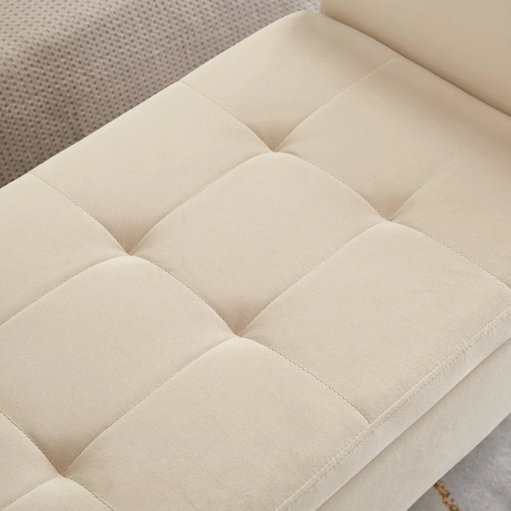 Tufted Storage Bench with Hidden Storage Bedroom Entryway Footstool Soft Velvet Upholstered Comfortable Durable Wood Frame