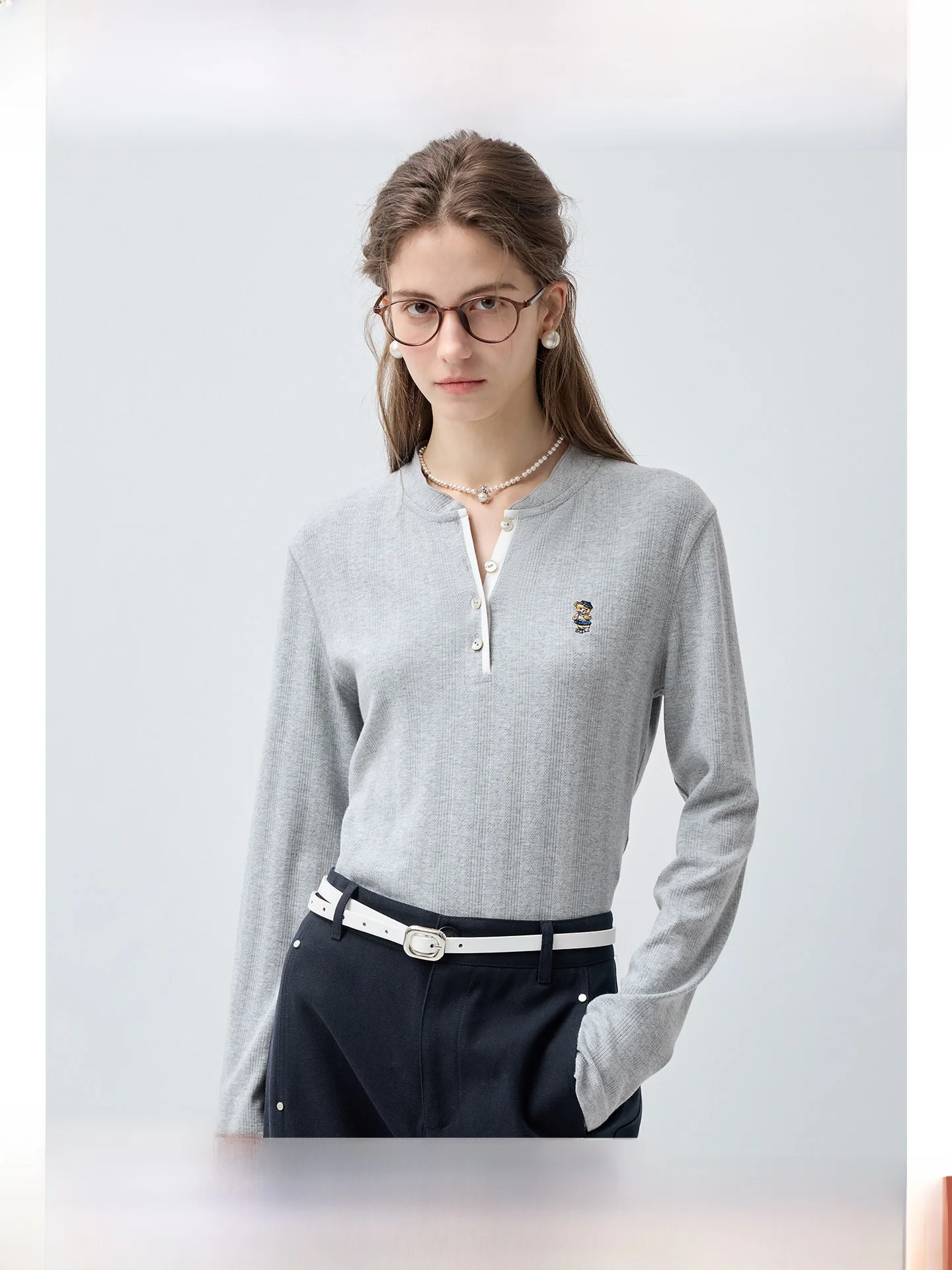 

Женская универсальная футболка с длинным рукавом и круглым вырезом, с эффектом похудения, для полных женщин, весенняя мода