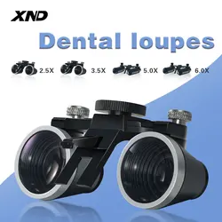 XND Dental Loupes 2.5X 3.5X 5X 6X Optional Magnifying Glasses for Dentistry Surgical Magnifier