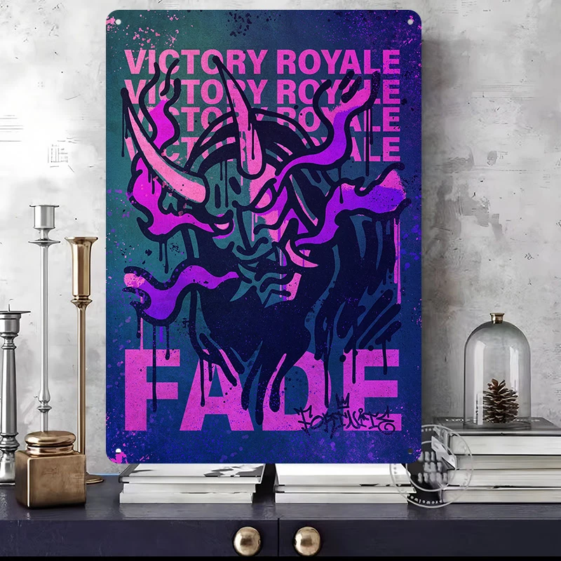 Fortnite Metal Posters Customizable Wall Art Vintage Metal Signs Retro Tinplate for Fans Home Decor Room Gamer Decoration Gaming