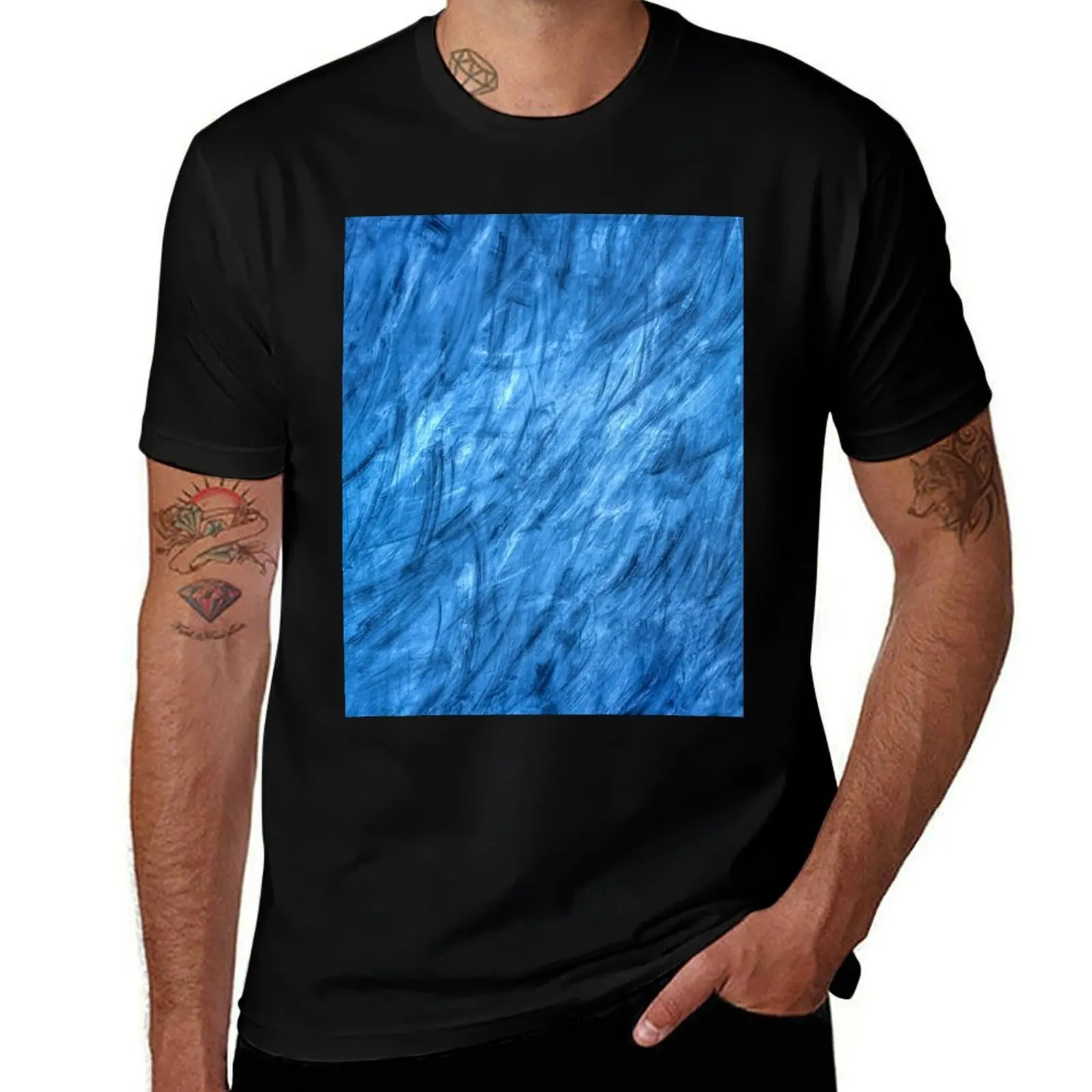 

Blue Brush strokes T-Shirt funny shirt cotton Man t-shirt Funny t-shirts mens cotton t shirts
