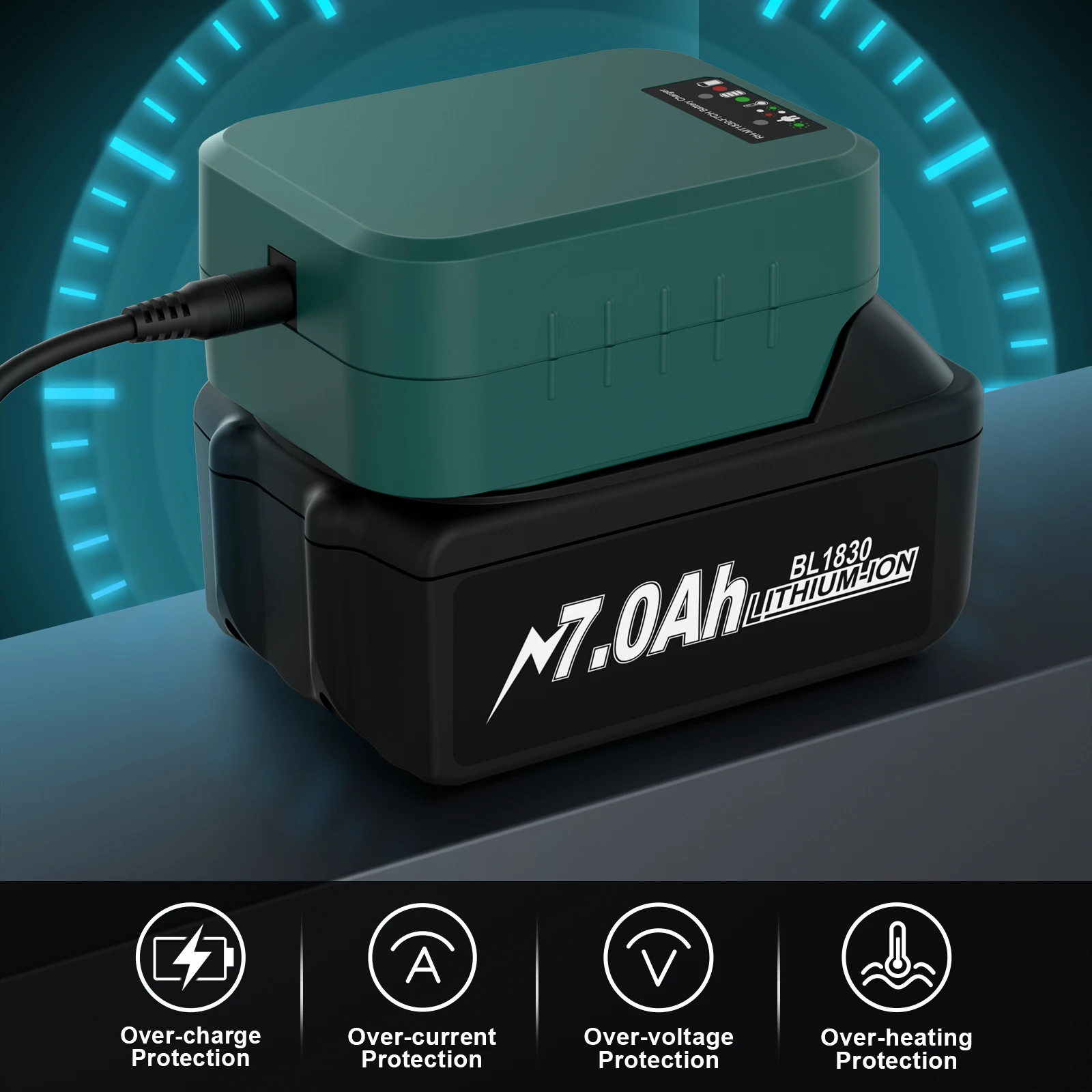 Split Charger 3A Set For Makita BL1830 BL1815 BL1820 BL1840 BL1850 BL1860 18V 9.0Ah Li-ion Rechargeable Battery US/EU/AU Plug