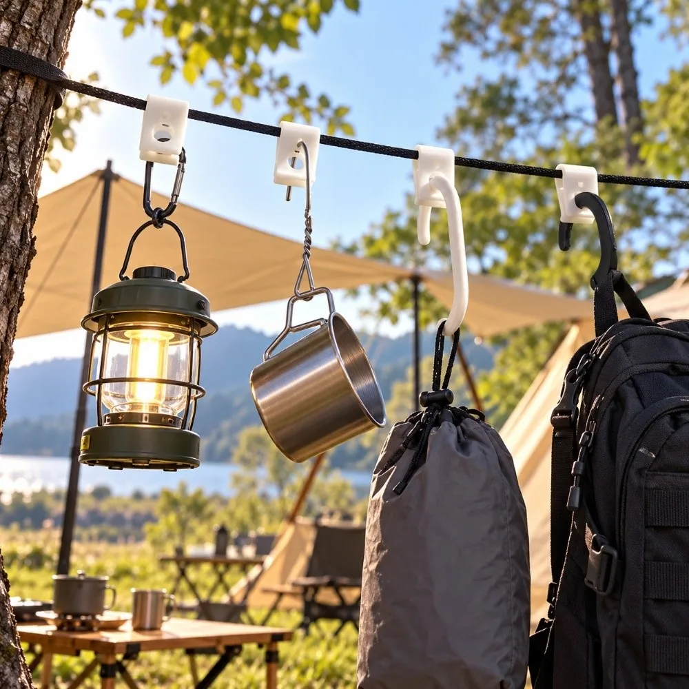 3D Printed Windproof Clothes Pegs Portable Lightweight Laundry Fastening Clips No Drill Design Built In Hook