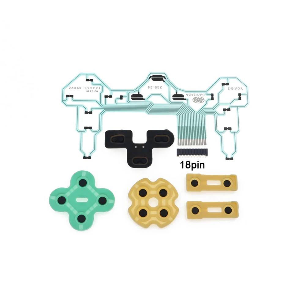 Conductive Film Adhesives and Joystick Button Film Sockets, For PS2 SA1Q42A, SA1Q43-A 18Pin Conductive Films, 18/19Pin Slot
