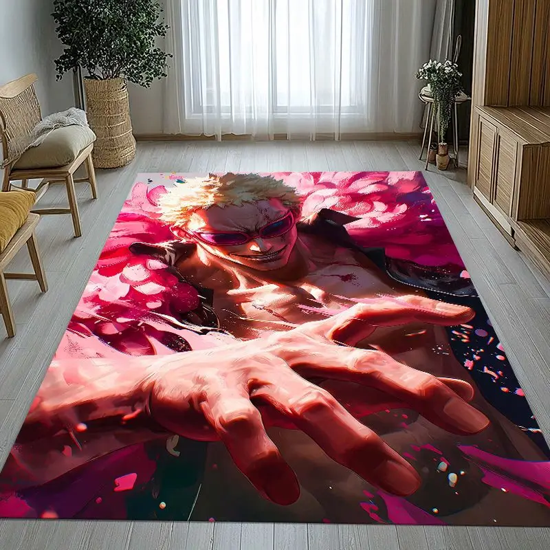 Anime Zoro One P-Piece Straw Hat Pirates Soft Non-Slip Area Rug for Living Room,Bedroom Playroom Carpet Mat for Sofa,Home Decor