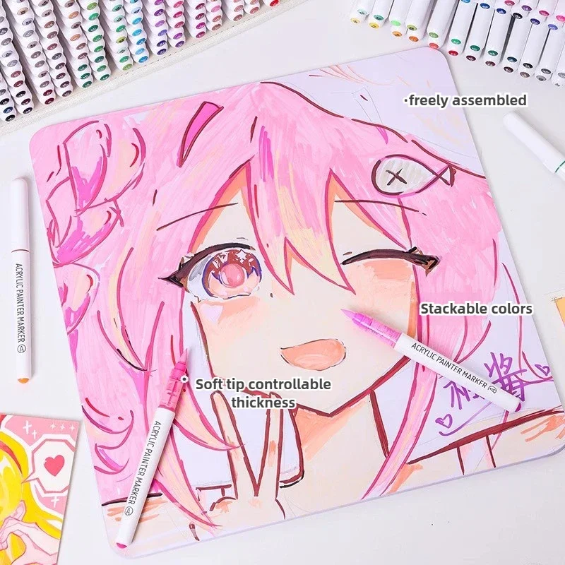 LANGUO 288/9 ألوان مباشرة السائل الاكريليك أقلام الطلاء فرشاة قلم تحديد للرسم السيراميك الزجاج لتقوم بها بنفسك لوازم الفن القرطاسية #5