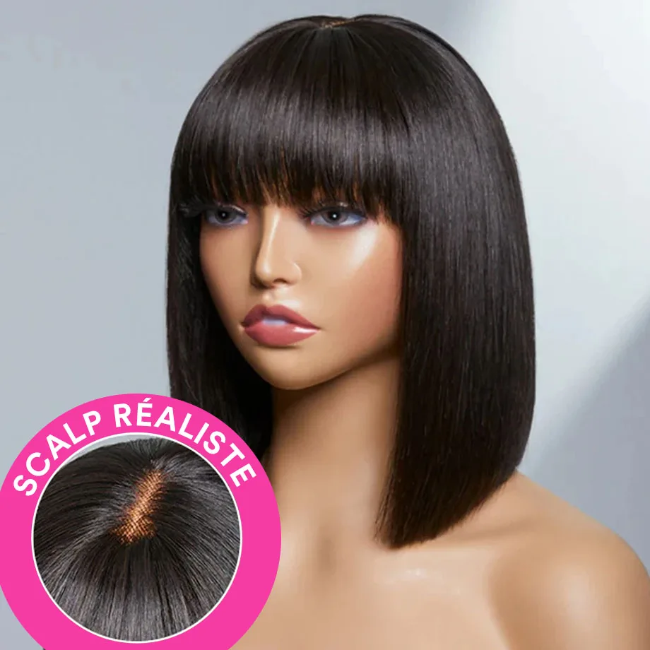 

3X1 Middle Part Lace Wig Bob Wigs Bone Straight Human Hair Wigs With Fringe Short Bob Human Remy Hair Wigs For Women Cheap