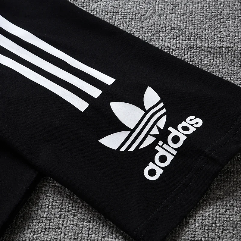 Adidas 2025 White Stripe T-shirts Summer Short Sleeve Round Nest Fashion Breathable Men Women Casual Shirt Top M-5XL image 4