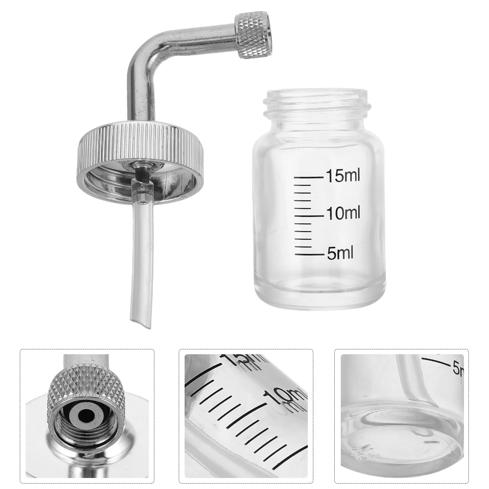 

Oxygen Injector Accessory Compact Glass Metal Storage Jar Empty Airbrush Paint Bottle For Face Neck Hand Skincare Tool