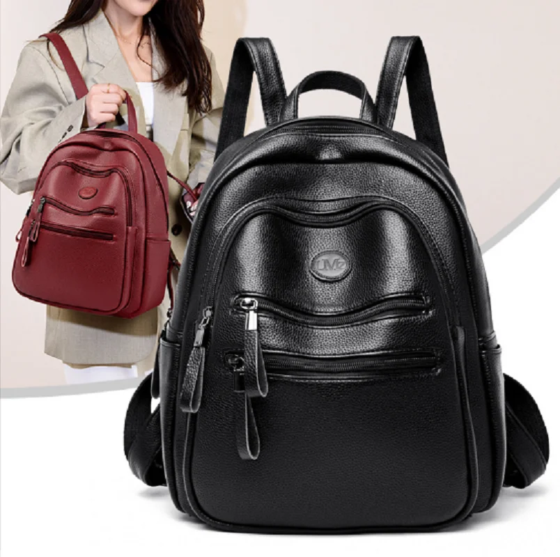 

Новые корейские модные кожаные дорожные рюкзаки большой емкости высокого качества, женские роскошные двойные сумки на плечо, школьная сумка