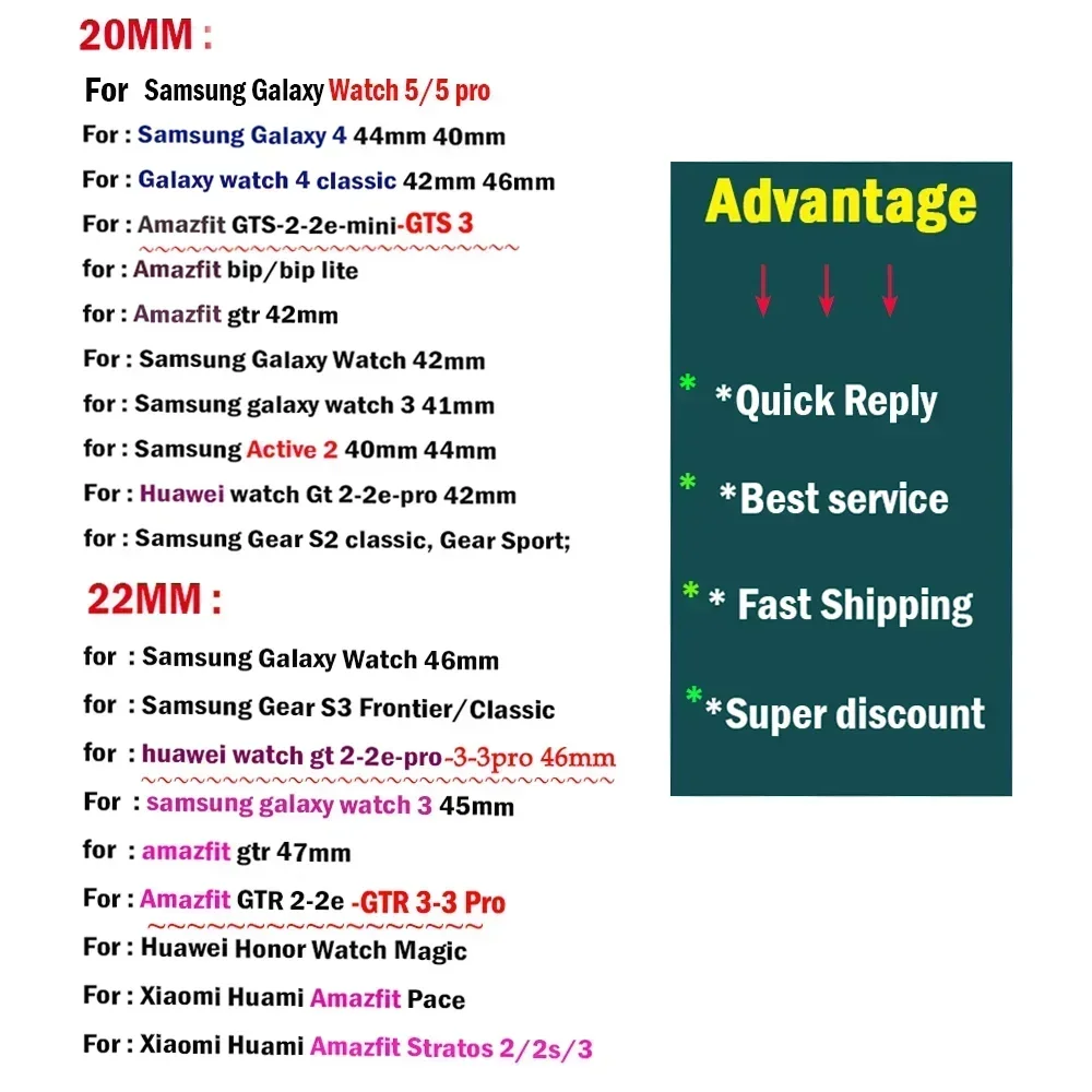 20 مللي متر/22 مللي متر حلقة النايلون لساعة سامسونج جالاكسي 7/6/4/كلاسيك/3/5/برو/أكتيف 2 الرياضة تنفس الفرقة هواوي ساعة GT 4-3-2e حزام #6