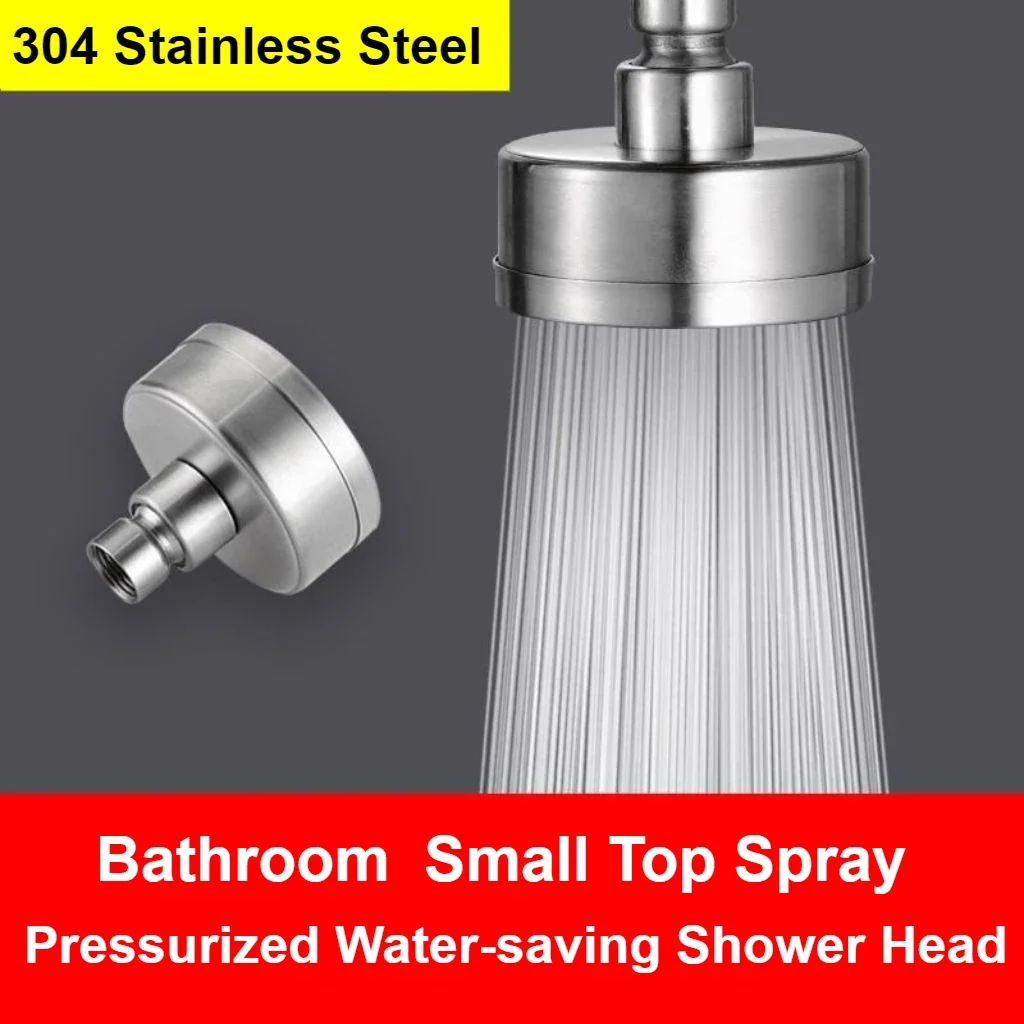 304 Stainless Steel Pressurized Water-saving Shower Head Small Top Spray Household Bathroom ShowerHead Detachable and Washable