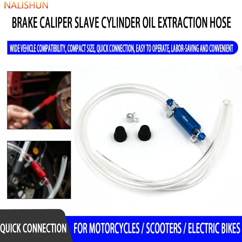 Motorcycle Brake Bleeding Oil Change Pump Tool Brake Bleeder Kit with Hose Leak-Proof Exhaust Tube One Way Valve Hydraulic