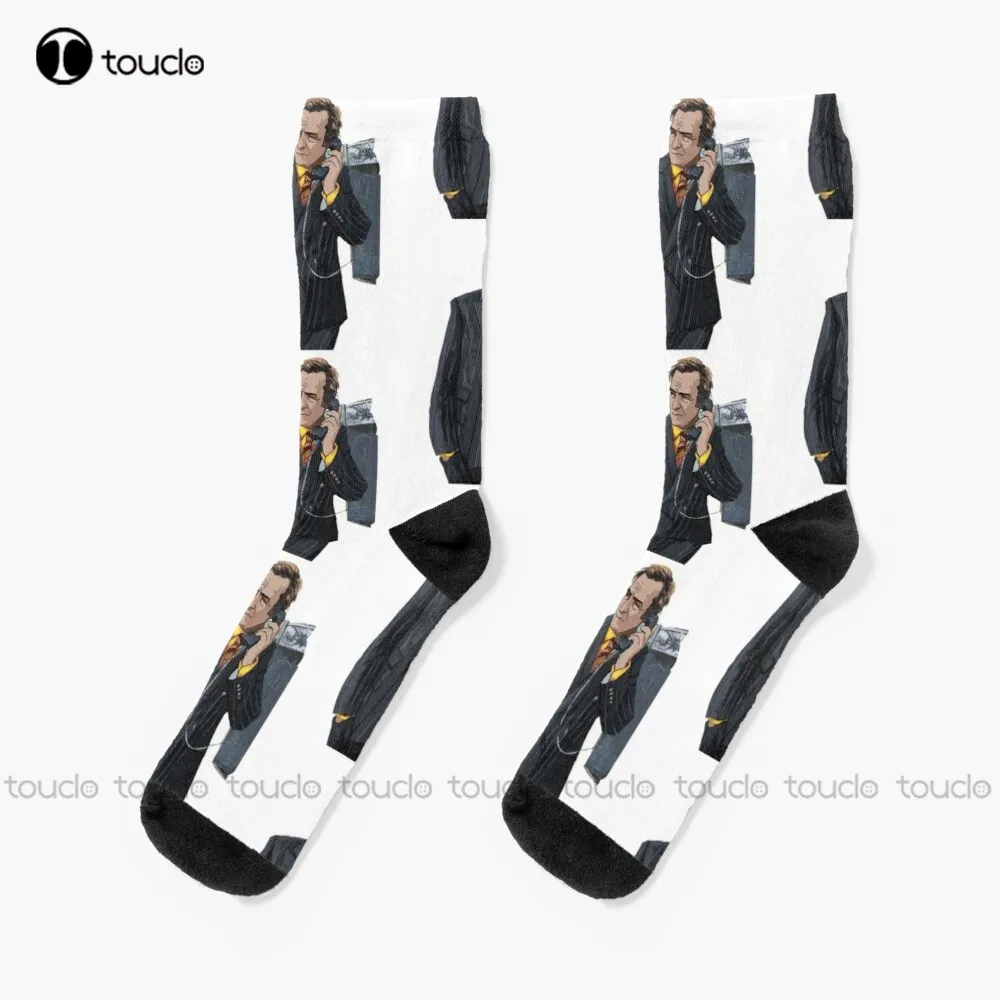 Better Call Saul Jimmy Make A Call Socks White Soccer Socks 360° Digital Print Unisex Adult Creative Funny Socks Halloween New