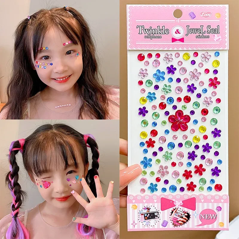 New Stickers on The Face Rhinestone Makeup Bright Face Art Sticker Children\'s Temporary Tattoo Rhinestone for Strasse Makeup