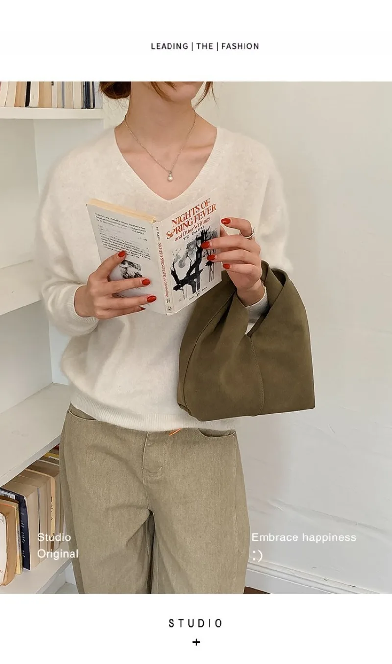 CEEKAY Wildleder-Handtasche im Hobo-Stil mit Perlenanhänger, Metallring, dünnem Riemen, vielseitig einsetzbar für den Alltag, Pendeln und Freizeit, große Kapazität – Detail 28