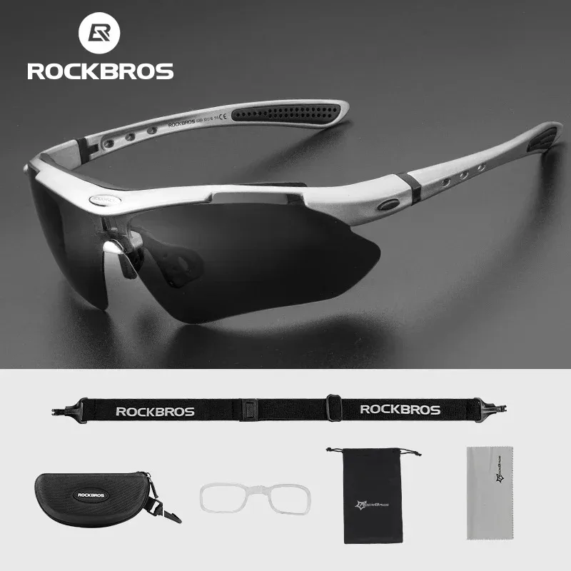 Gafas de Ciclismo ROCKBROS, Polarizadas, con Protección UV, Fotocromáticas, para Ciclismo, Running y Deportes al Aire Libre