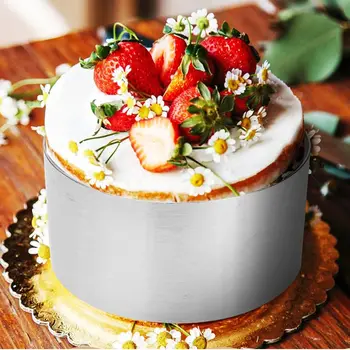 2/3/4個 ステンレススチール ラウンドケーキリング型セット ケーキデコレーションツール カップケーキ ムース ペストリー ベーキングモールドツール クッキングリング 8 best sales ウェディングケーキカットセット - №7