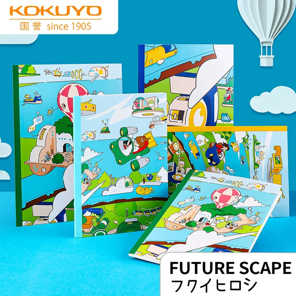 Japan KOKUYO Notebook Cartoon Illustrator Notebook Cute Anime Style Diary Horizontal Line Wireless Adhesive Design Stationery