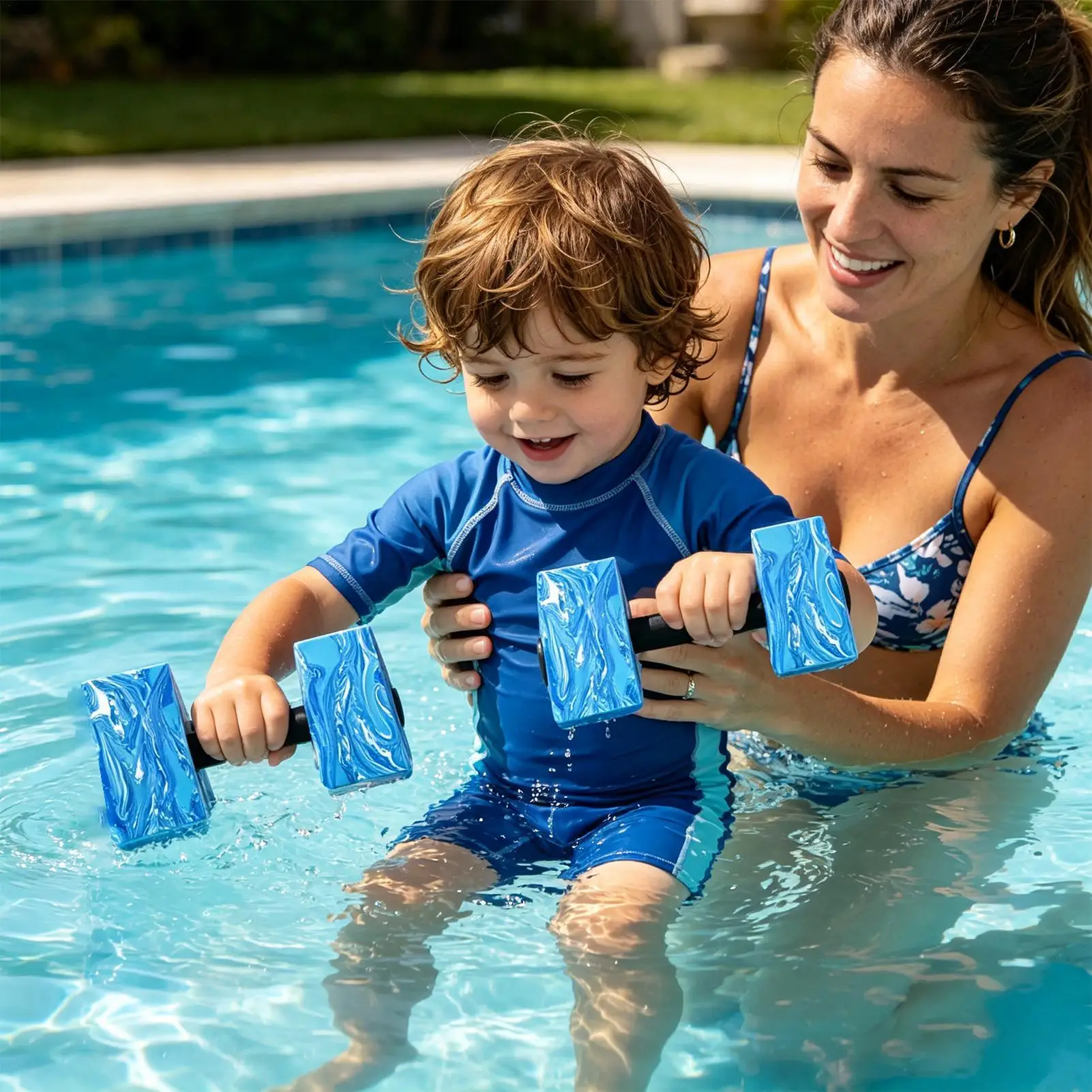 1PC High Quality EVA Water Foam Floating Dumbbell Fitness Equipments Foam Aqua Dumbbells for Swim Pool Fitness Dumbbell