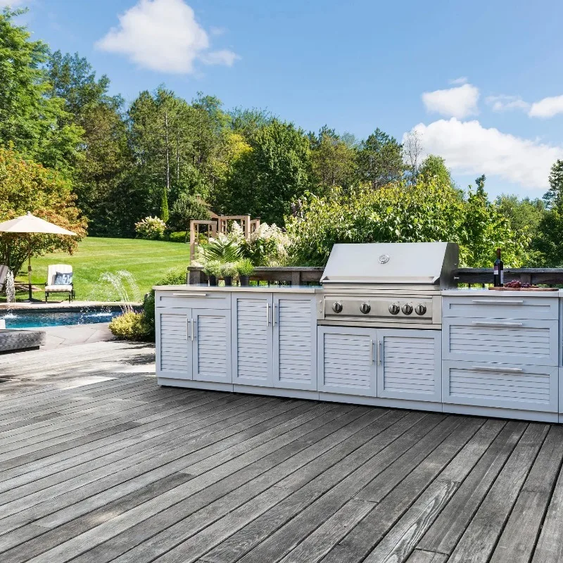 New Arrival Complete Large Built In Outdoor Kitchen Cabinets Stainless Steel BBQ Grill Island