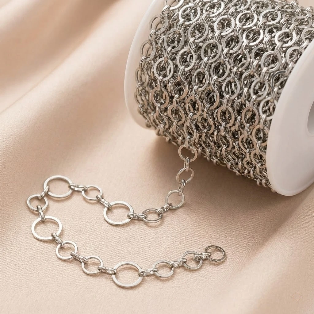 1meter Brass Rolo Jewelry Making Chains Bulk Soldered Round Link Chain for DIY Necklaces Bracelets Anklet Crafts Decor