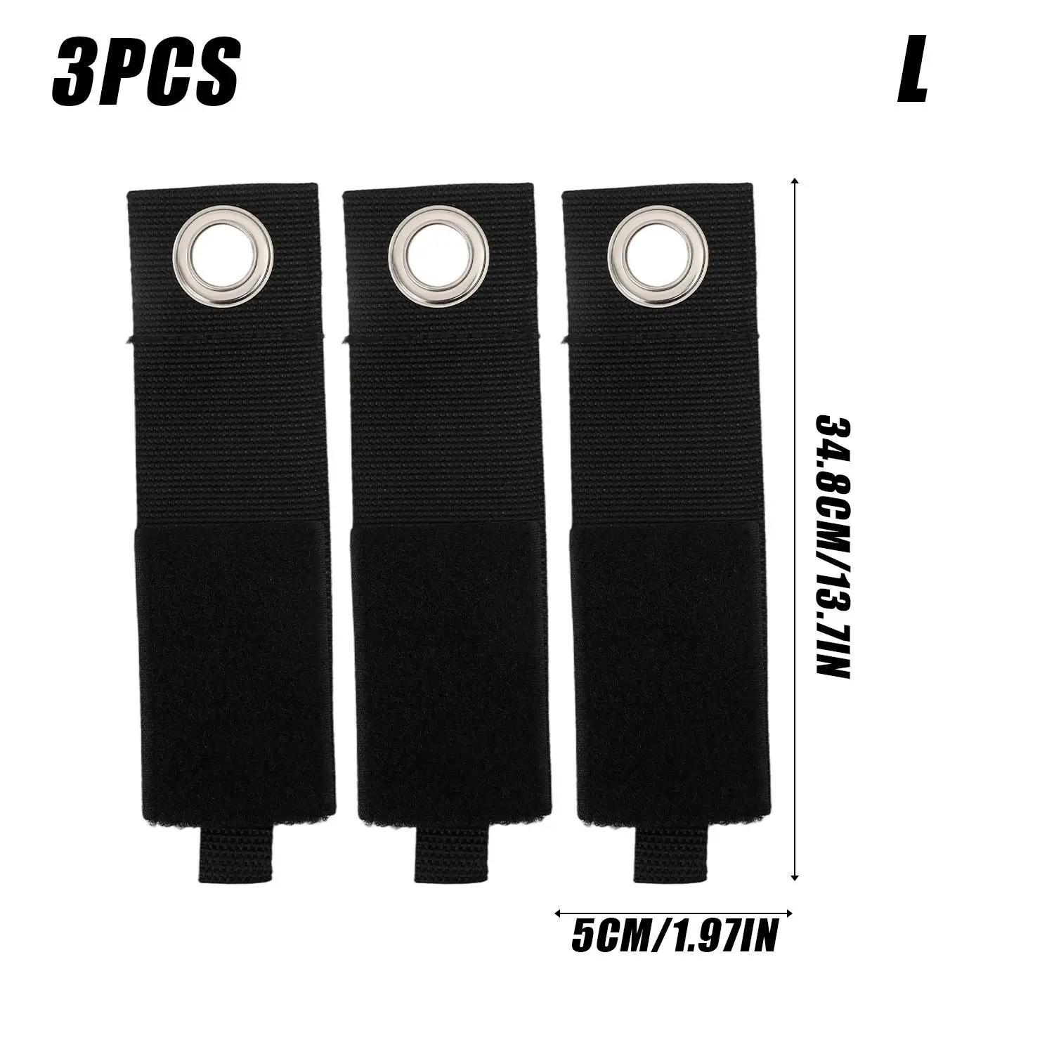 6/3pcs Heavy Duty Cable Straps with Metal Eyelet Reusable Hook Loop Cable Ties Adjustable Wire Cord Management Organizer