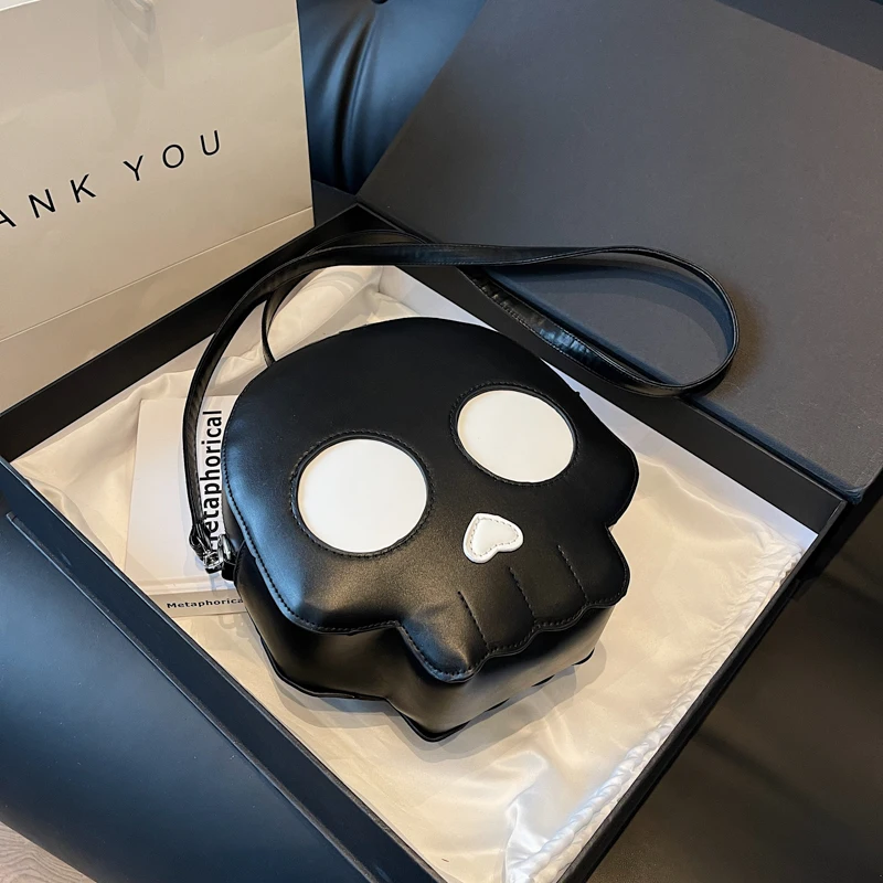 

2025 Halloween Fashion Casual New PU Square Shoulder Bags Retro Super Cool Hot Trendy Personality Crossbody Bags for Women