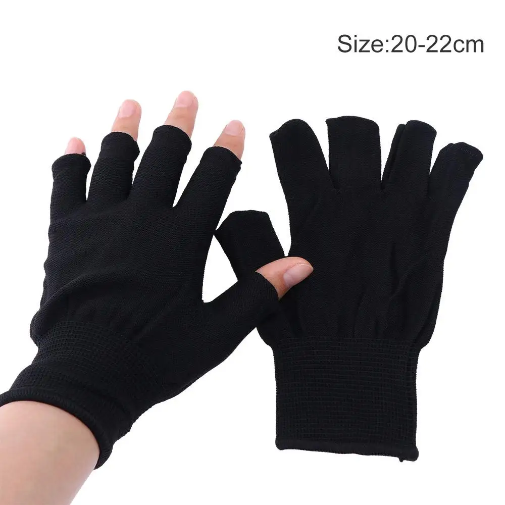 Summer Ultra-Thin Gloves Show Two or Three Fingers Tea Picking Gloves Nylon Sport Fishing Gloves Working Fingerless Gloves