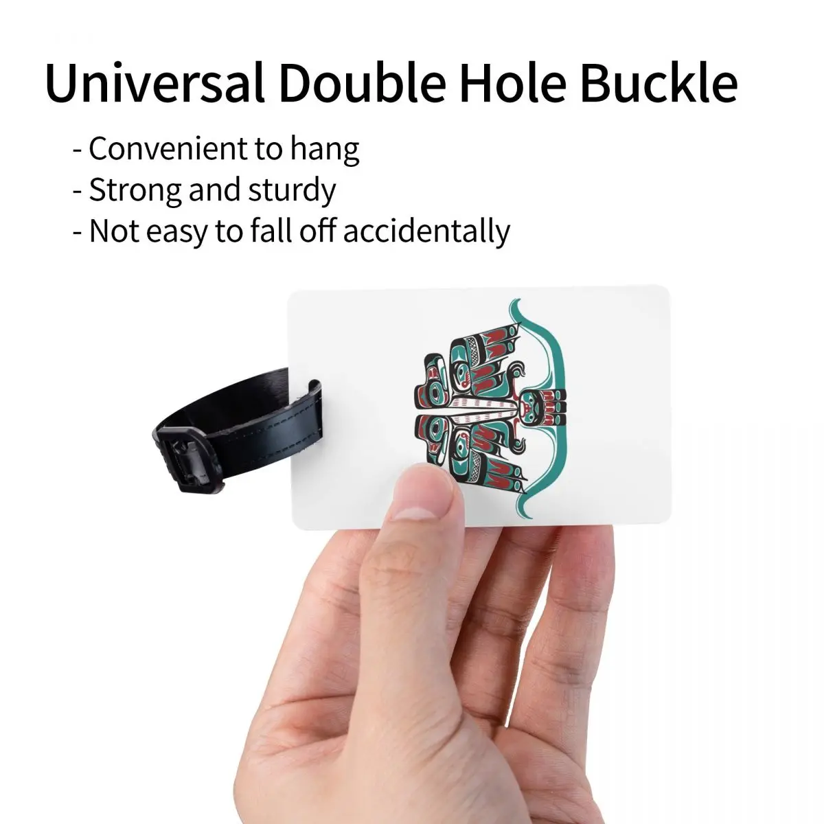 Etiqueta de equipaje de Haida Tlingit Thunderbird de la Costa Noroeste del Pacífico etiqueta de identificación de cubierta de privacidad de equipaje