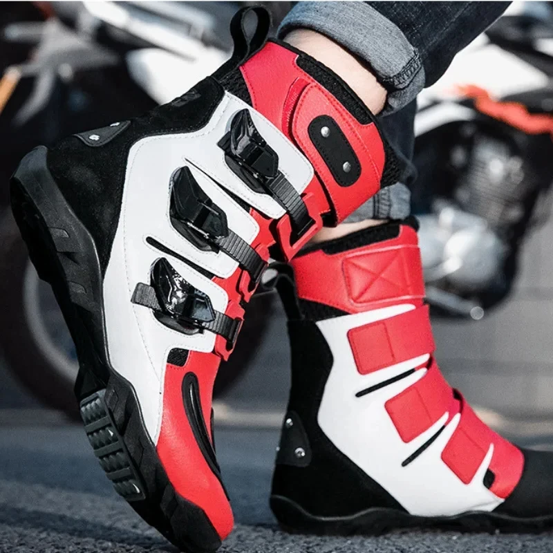 

Winter Motorcycle Boots Women Men Motor Riding Shoes Ankle Shoe Gear Shifting Pads Ultrafine Fiber Upper Motorcyclist Boots