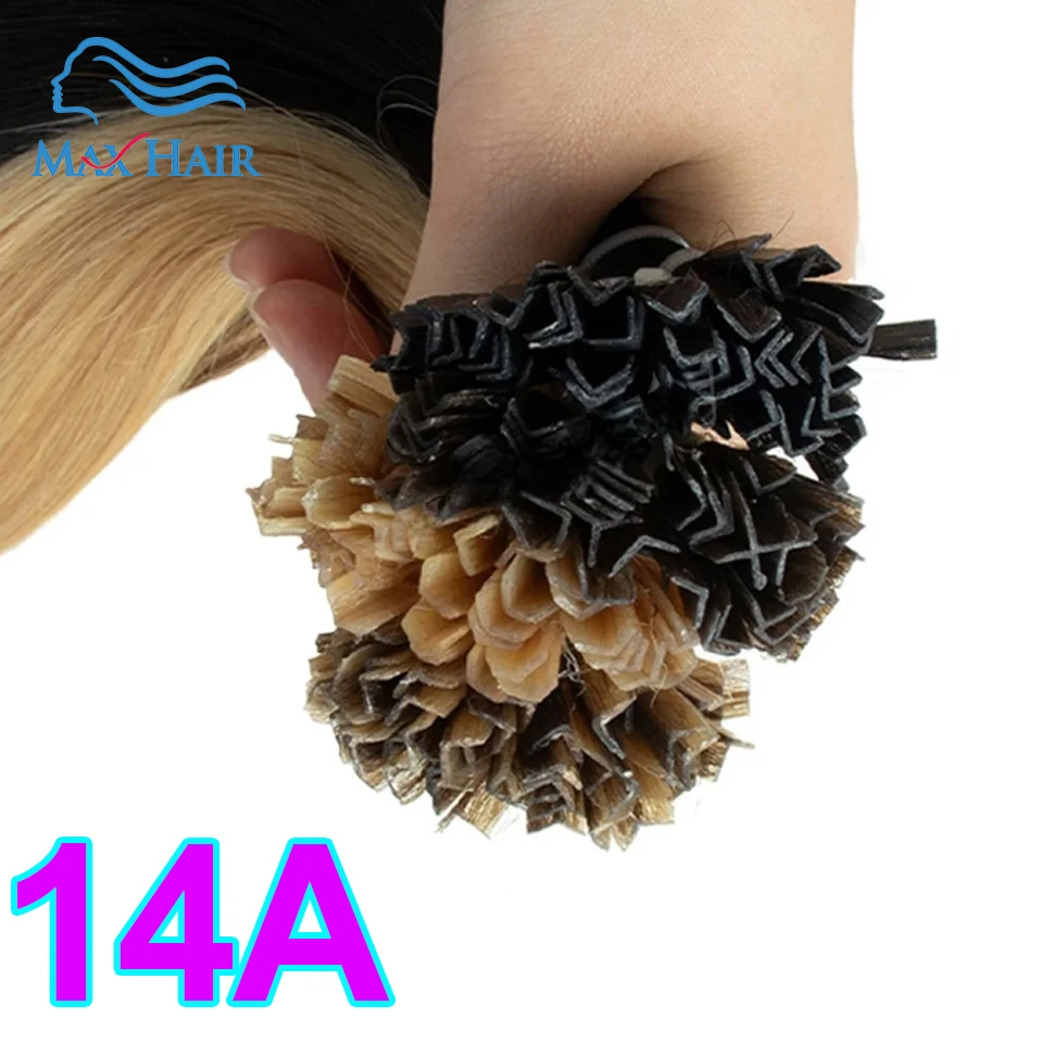 K Tip Hair Extensions Keratin Human Hair 14A Fusion Hair Extension Italy Keratin Glue Machine Remy 12-24inch 30 50G/pack