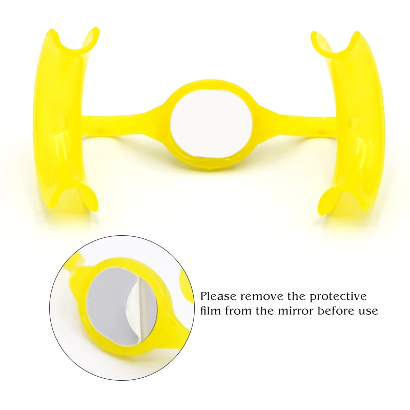 10Pcs M Type Mouth Opener with Mirror Blue Yellow Lip Expander Plastic Elastic Cheek Retractor Teeth Whitening Tools
