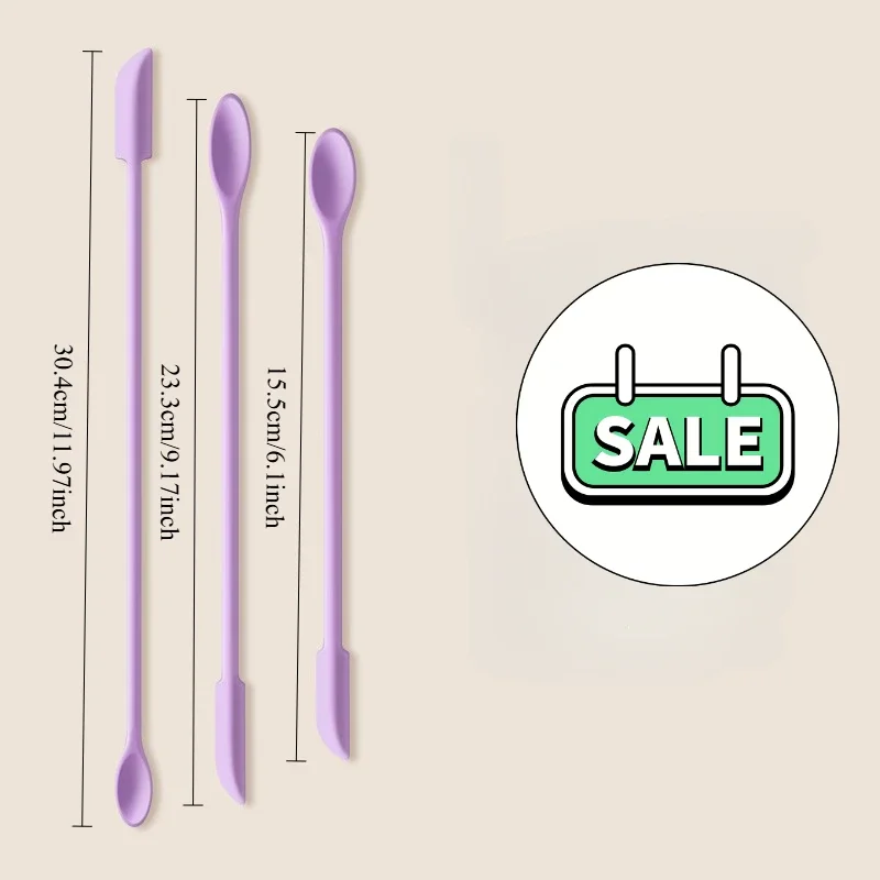 Mini Cuillère à Double Tête en Silicone, Outils de Soins de la Peau, Accessoire pour Crème pour le Visage, Fond de Teint, 30 Pièces