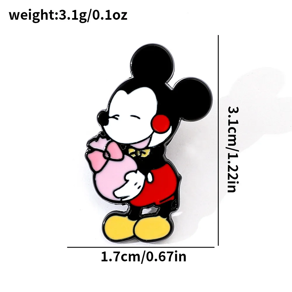 Cute Disney Mickey Minnie Metal Badge Cartoon Anime Mickey Mouse Alloy Drip Oil Brooch Accessories Pin Clothing Decoration Gifts