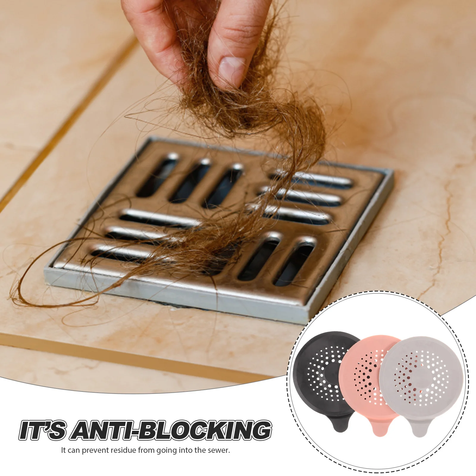 

3pcs Tpr Wear-Resistant Sink Strainer For Bathroom Kitchen Floor Drain Home Sink Filter Drainer Kitchen Supplies