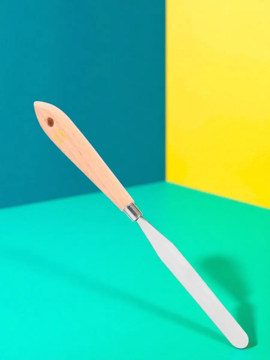 Exquisite Flexible Painting Spatula Scraper with Comfortable Wooden Handle for Professional Amateur Artists Oil Acrylic Scraping