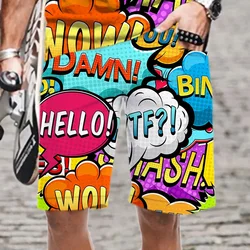 Pantalones cortos de playa con estampado 3D para hombre, Shorts de tablero gráfico, estilo Bang, Harajuku, Y2k, Verano