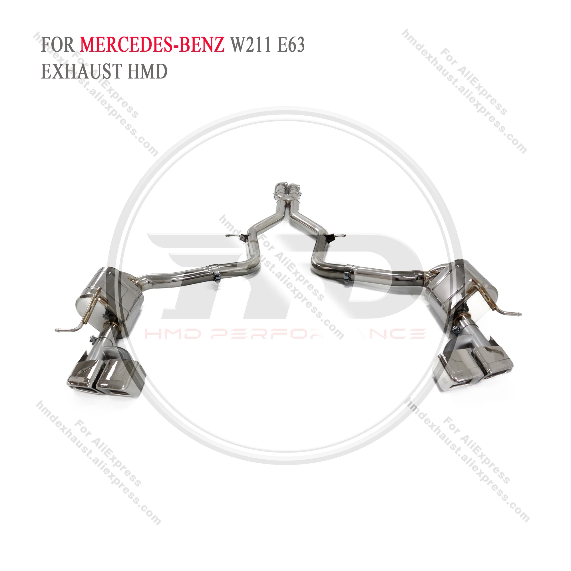 

HMD Exhaust System For Mercedes Benz W211 E63 catback Valve Exhaust System Stainless Steel Center Tail