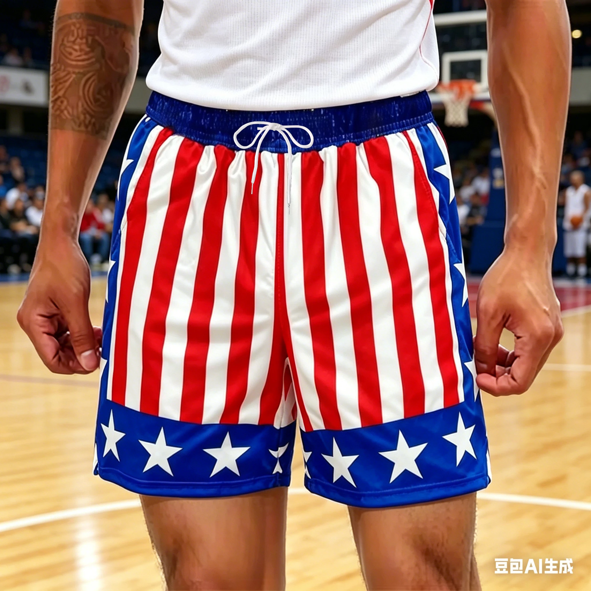 

Red White Blue Star Striped Shorts Patriotic Lounge Shorts Cool American Street Style Shorts Summer Oversized Daily Streetwear
