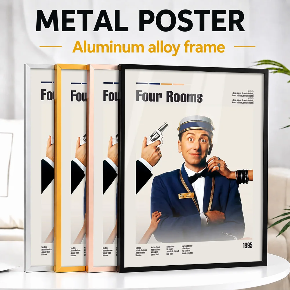 Four Rooms Movie Framed Metal Poster Personalized Screen Tribute Wall Art Designed For Entertainment Lounge And Story Lovers