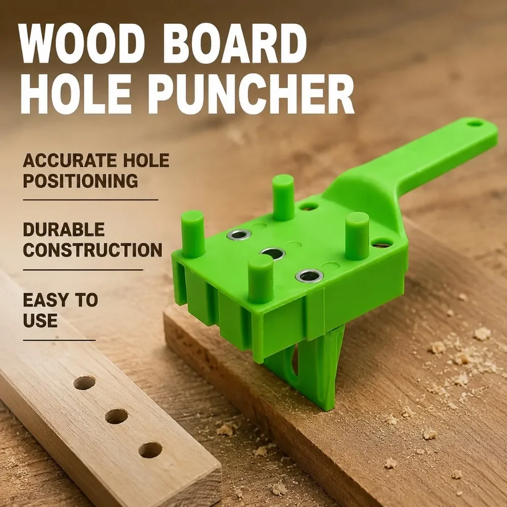 Hand‑held Wood Drilling Locator Dowel Jig Hole Puncher Portable Wood Board Guide Tool for Accurate Hole Drilling Work